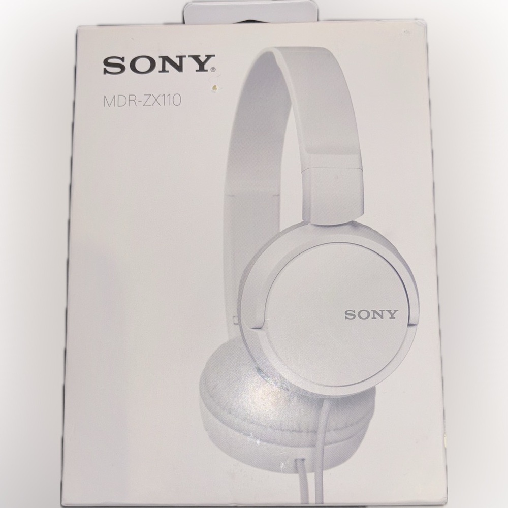Sony White Foldable MDR-ZX110 Headphones